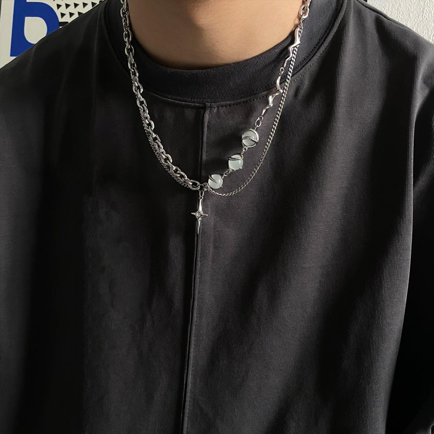 STAR PENDANT PEARL MULTI-CHAIN NECKLACE Product Image