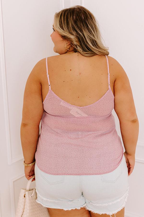 Private Jet Date Polka Dot Tank in Dusty Purple Curves Product Image