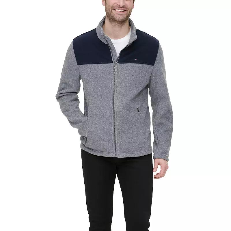 Big & Tall Tommy Hilfiger Fleece Jacket with Stand Collar, Men's,  Product Image