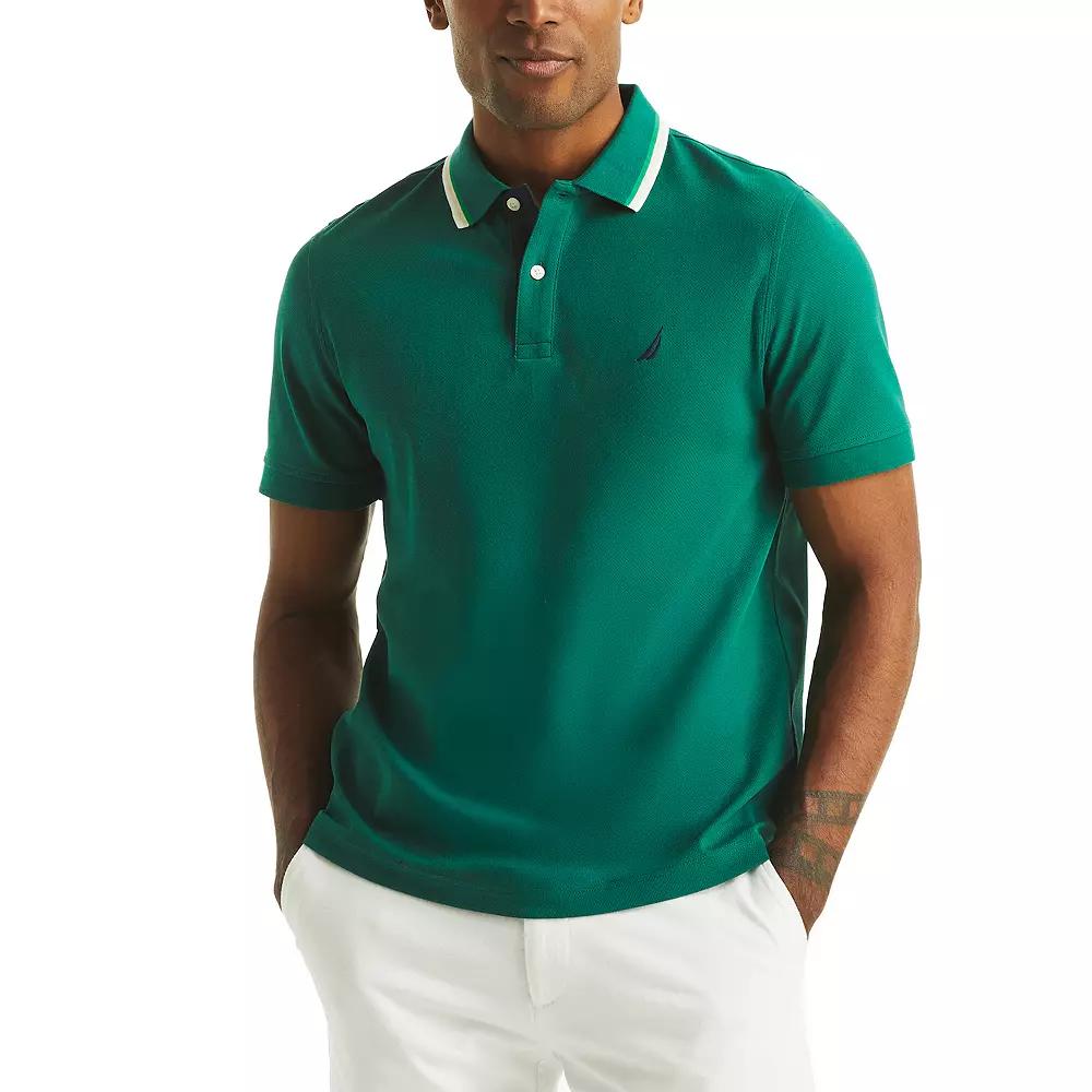 Men's Nautica Classic Fit Interlock Polo, Size: Large, Green Leaf Product Image