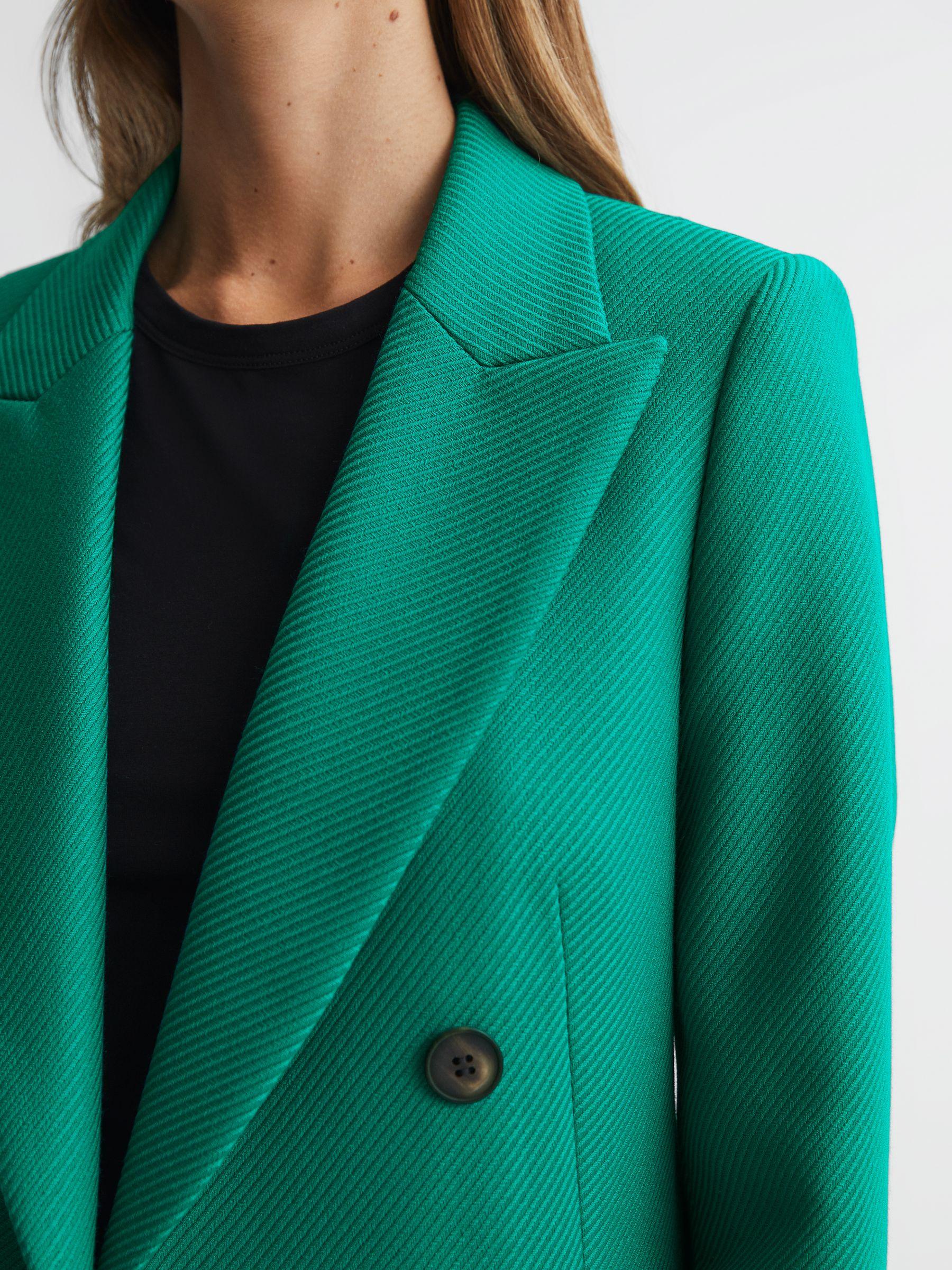 Single Breasted Twill Blazer in Green Product Image