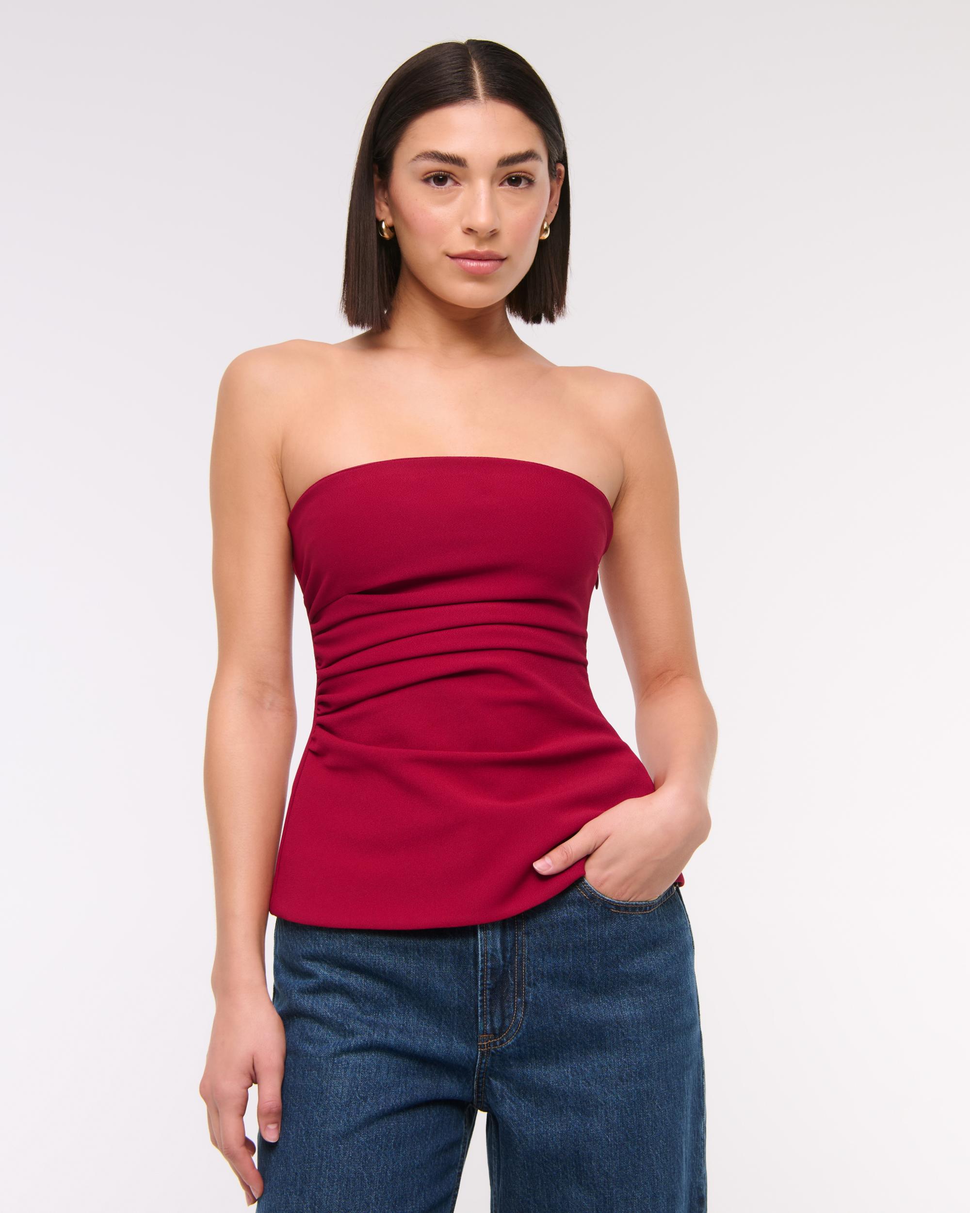 Strapless Side Ruched Top Product Image
