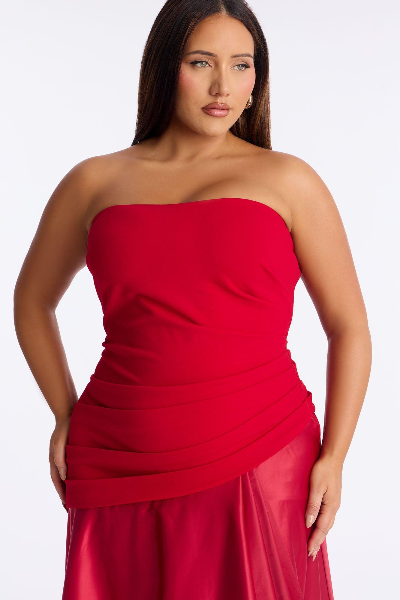 Simply Stunning Strapless Gown - Red Female Product Image