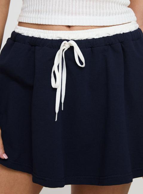 Seeing Double Mini Skirt Blue / White Product Image