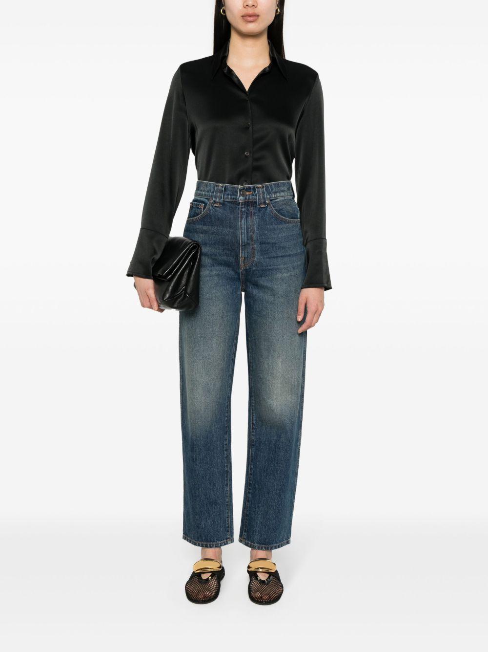 high-waisted straight-leg jeans Product Image