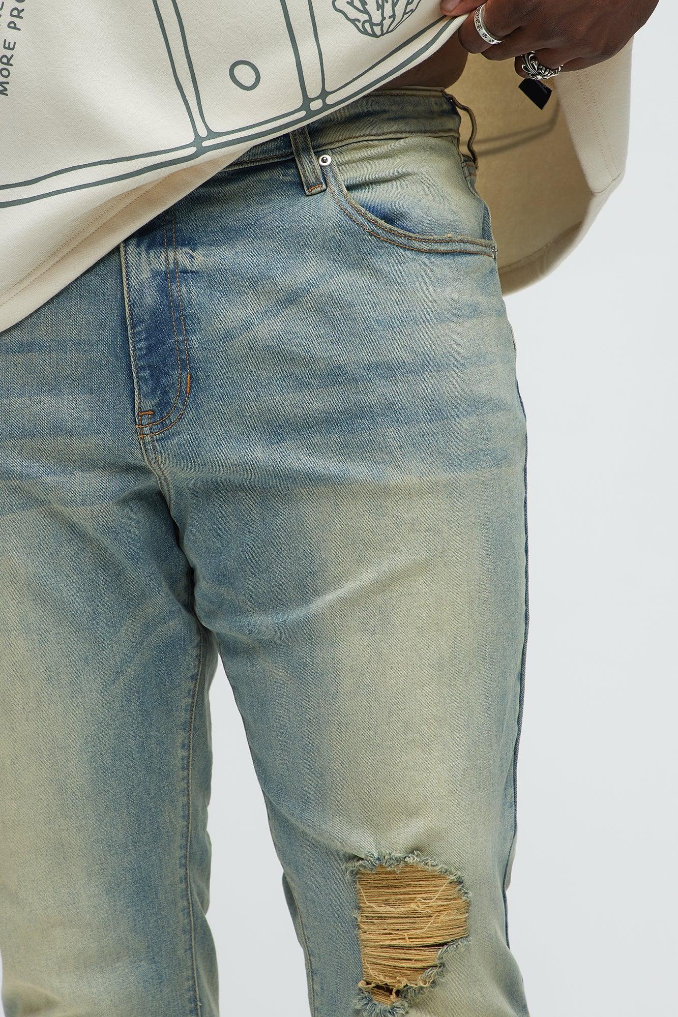 I Be Discreet Slim Flare Jeans - Vintage Blue Wash Product Image