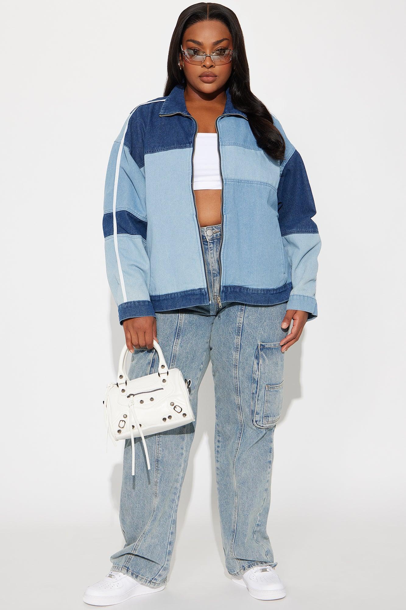 Nina Patchwork Denim Jacket - Light Wash Product Image