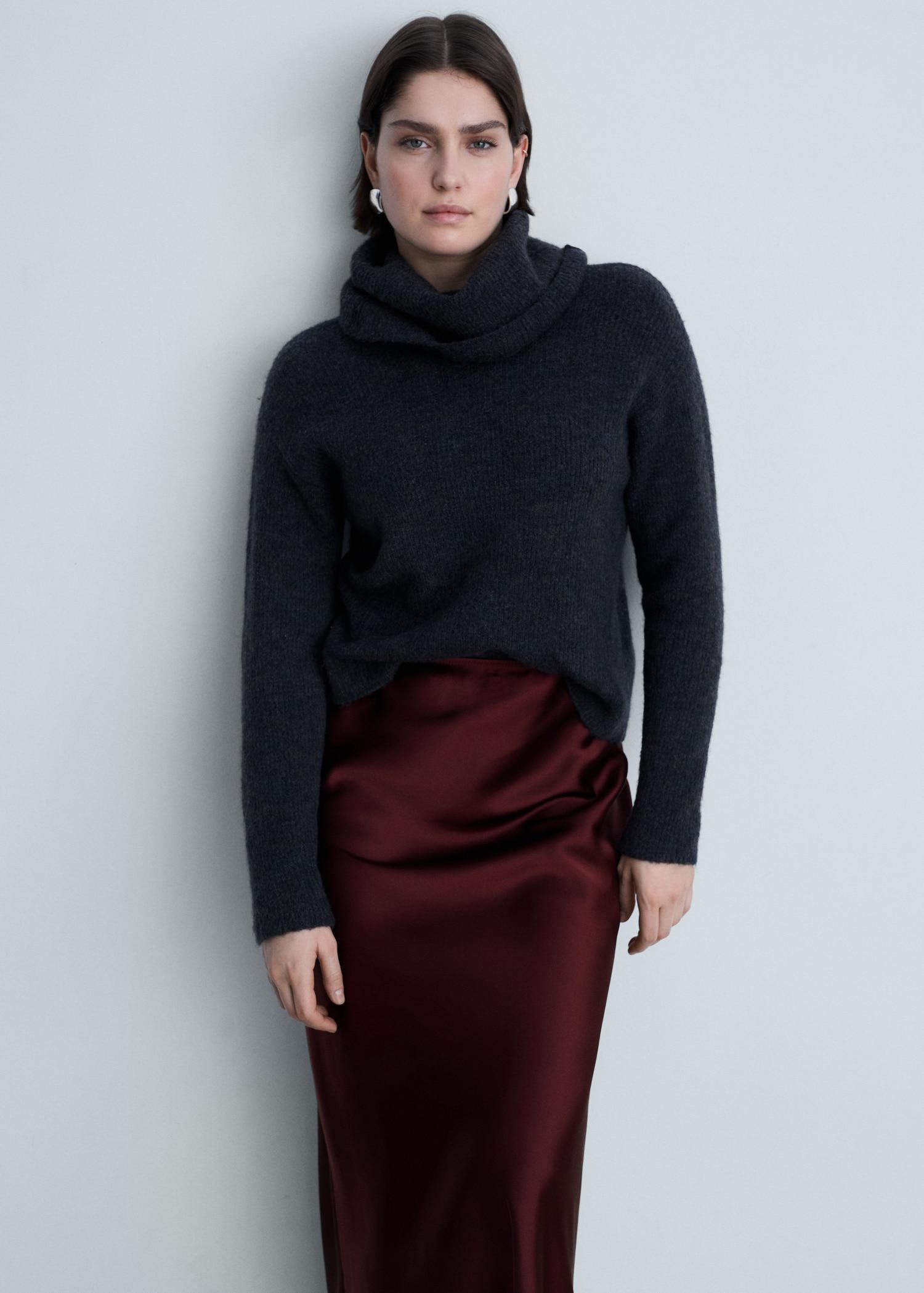 Midi satin skirt - Women | MANGO USA Product Image