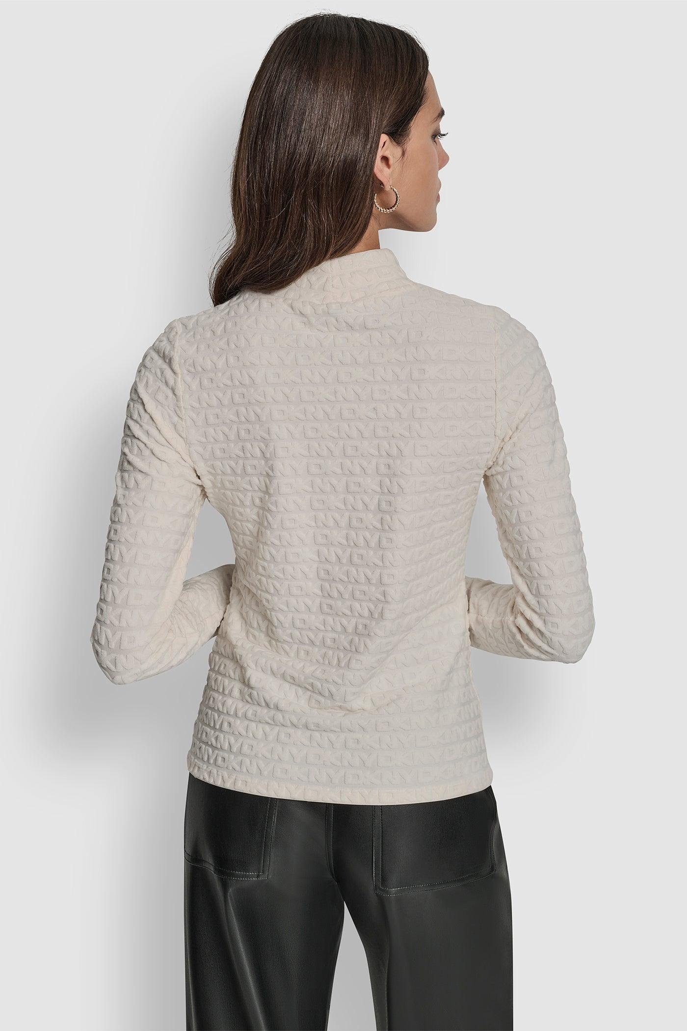 LOGO JACQUARD  LONG SLEEVE MOCK NECK TEE Product Image