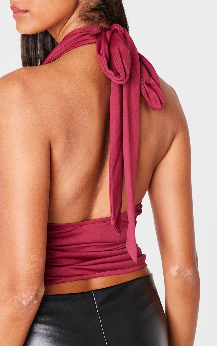 Burgundy Cowl Neck Long Top Product Image