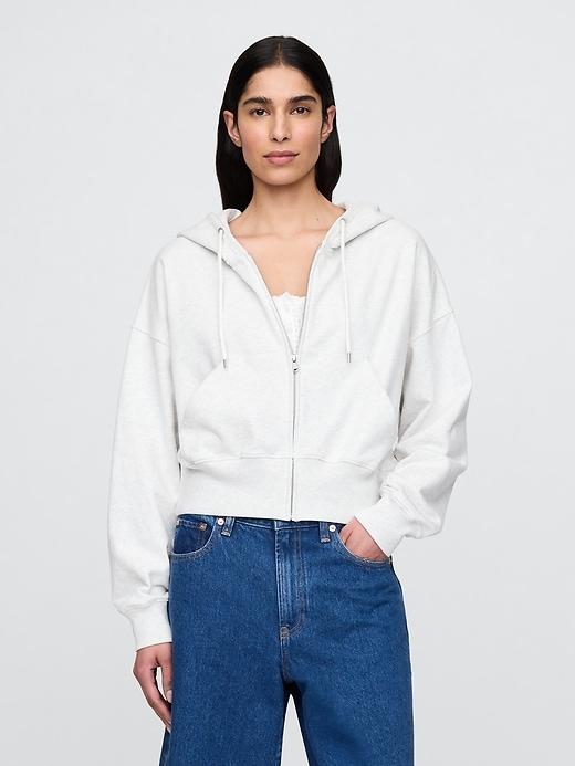 French Terry Oversized Zip Wedge Hoodie Product Image