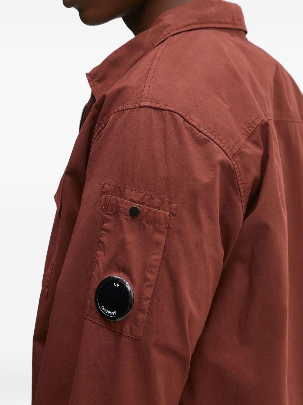 gabardine zip-up shirt jacket Product Image