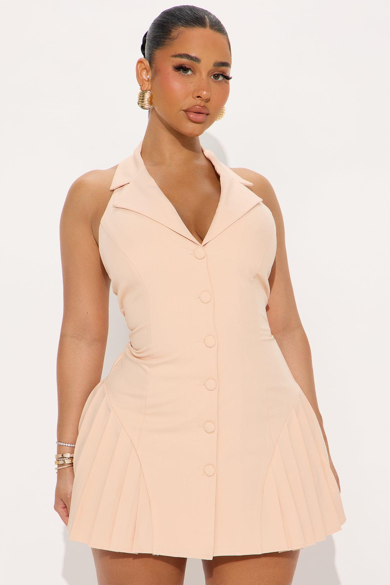 Lizbeth Halter Mini Dress - Peach Product Image
