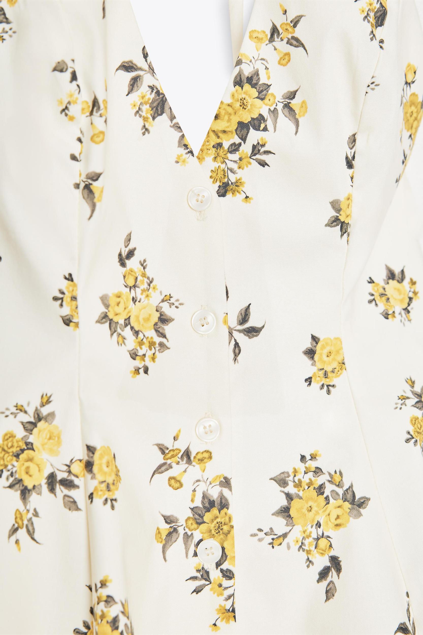 FLORAL PRINT HALTER MINI DRESS Product Image