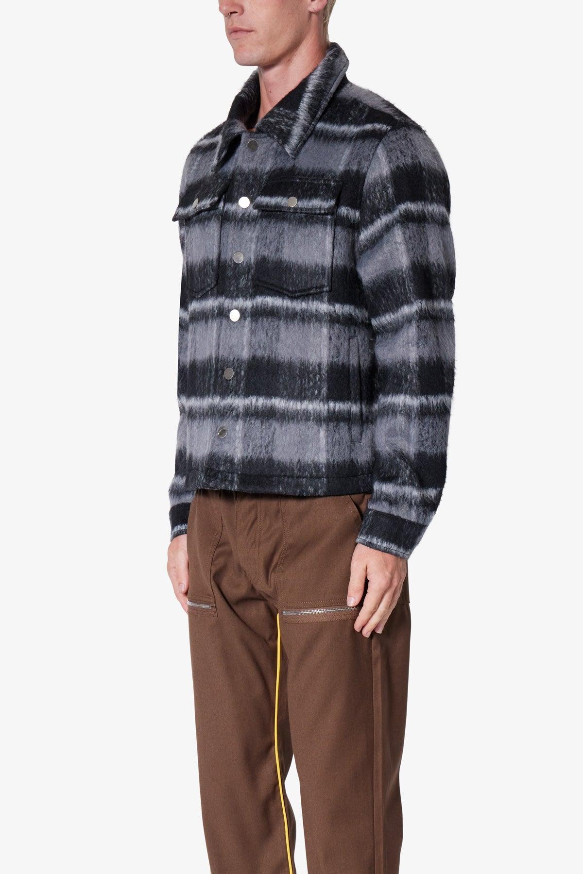 Brushed Flannel Jacket - Black/Grey Product Image