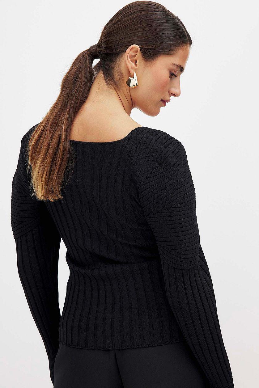 Fine Knitted Volume Sleeve Top Product Image