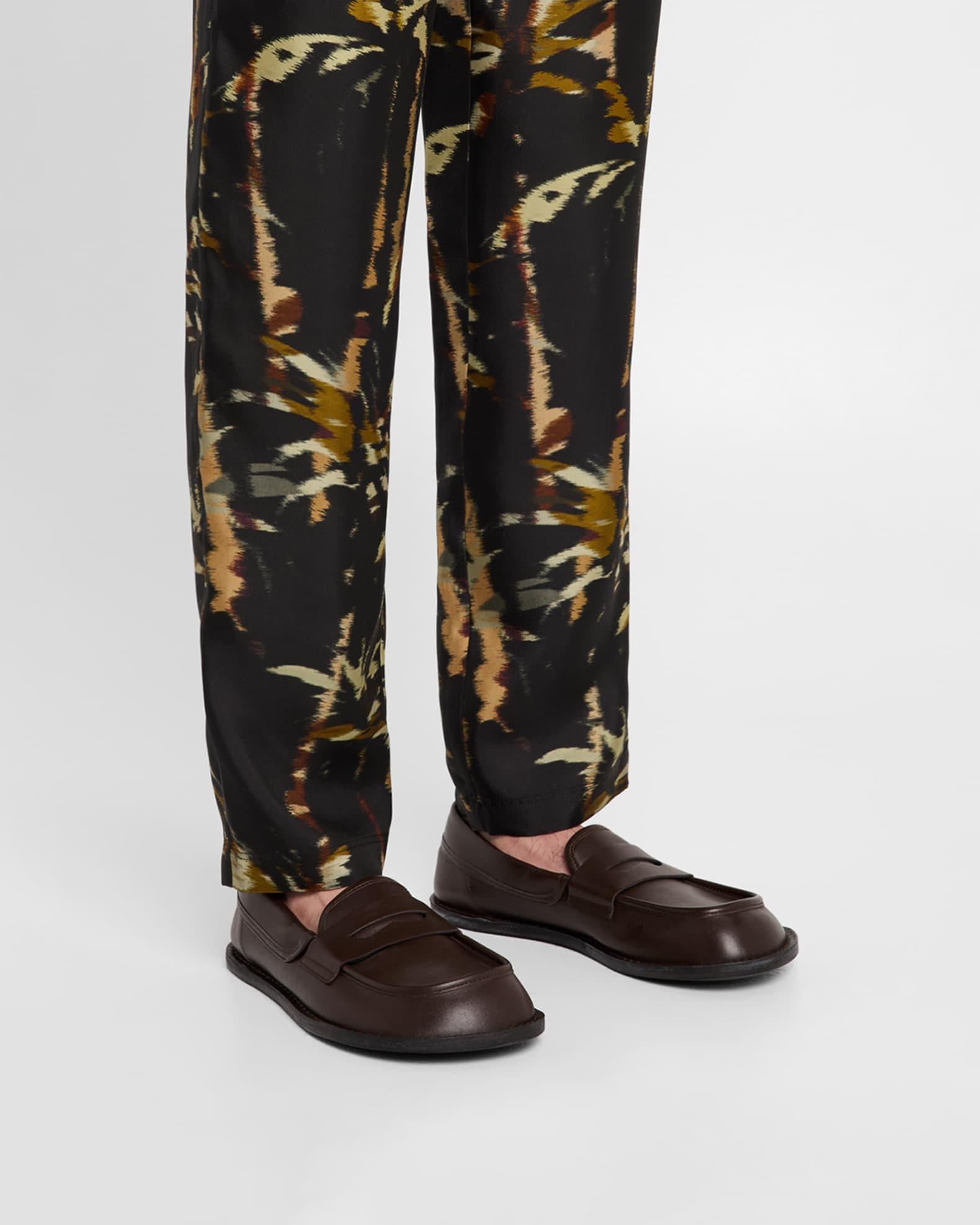 Men's Leather Moc-Toe Penny Loafers Product Image