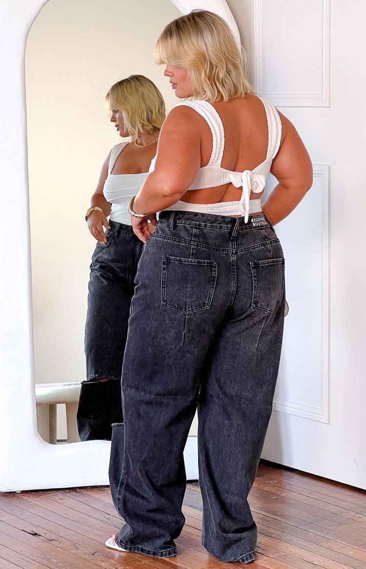 Robin Wide Leg Jeans Black Wash Product Image