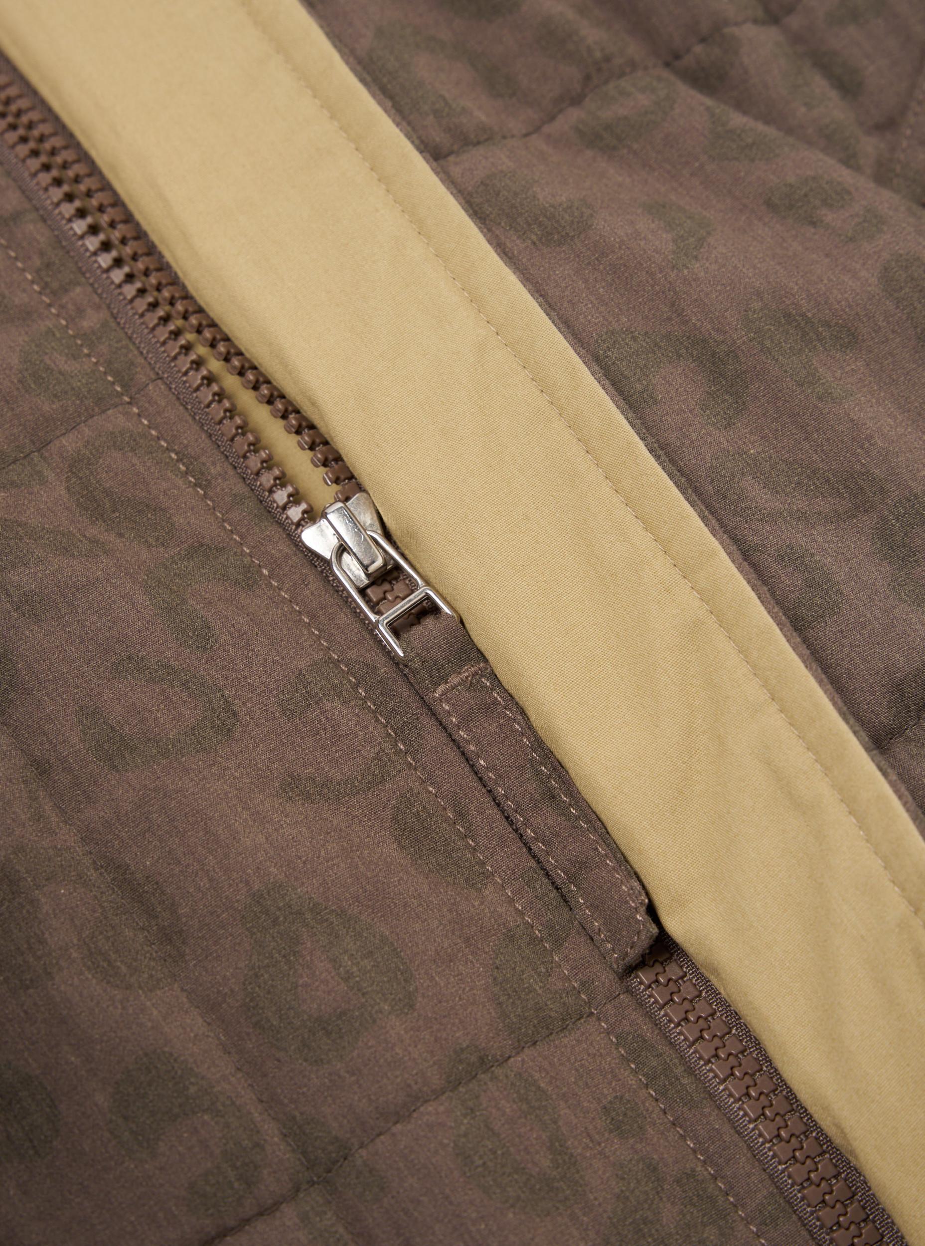 Universal Works Carlton Gilet in Sand Leopard Recycled Polytech Product Image