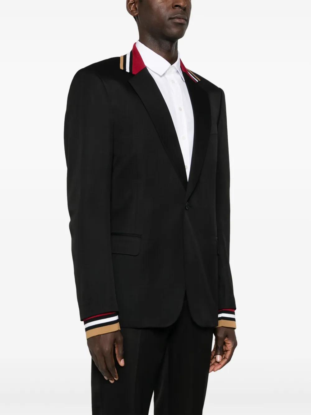 striped-collar single-breasted blazer Product Image