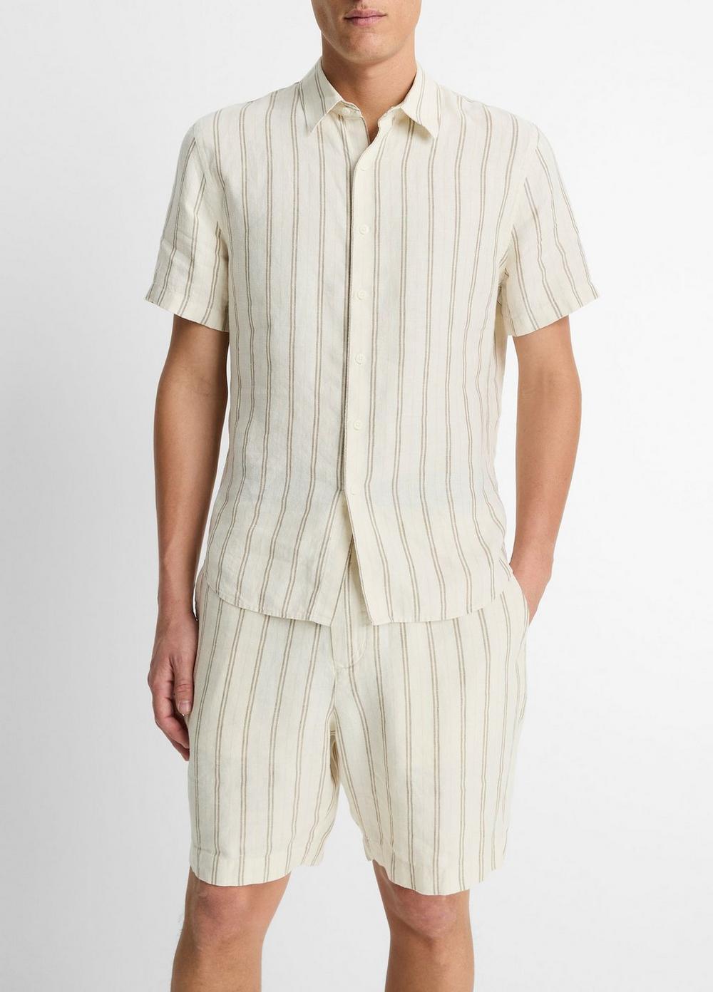 Mesa Stripe Hemp Short-Sleeve Shirt Product Image