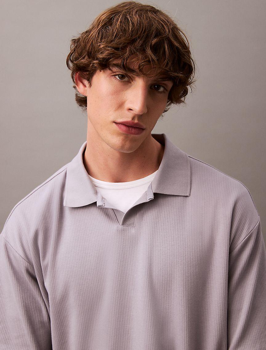 Drop Needle Ribbed Polo Shirt Product Image