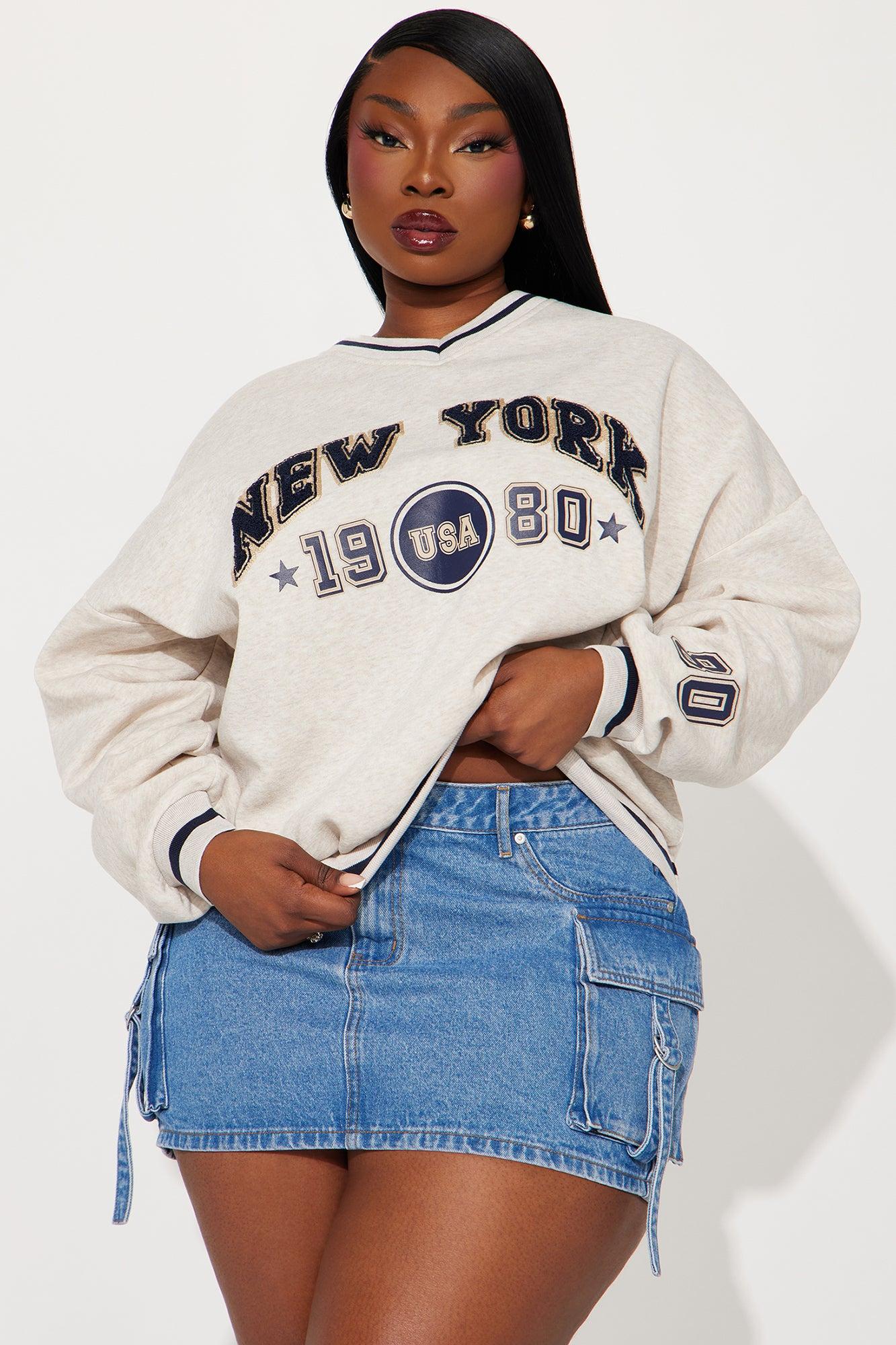 New York Varsity Sweatshirt - Oatmeal Product Image