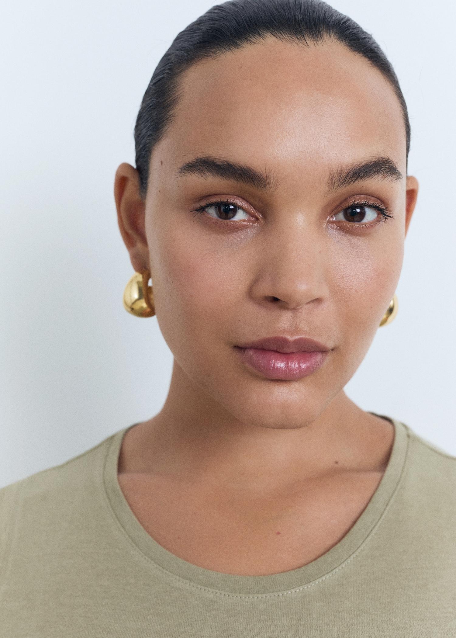 Cotton midi-dress with knot detail - Women | MANGO USA Product Image