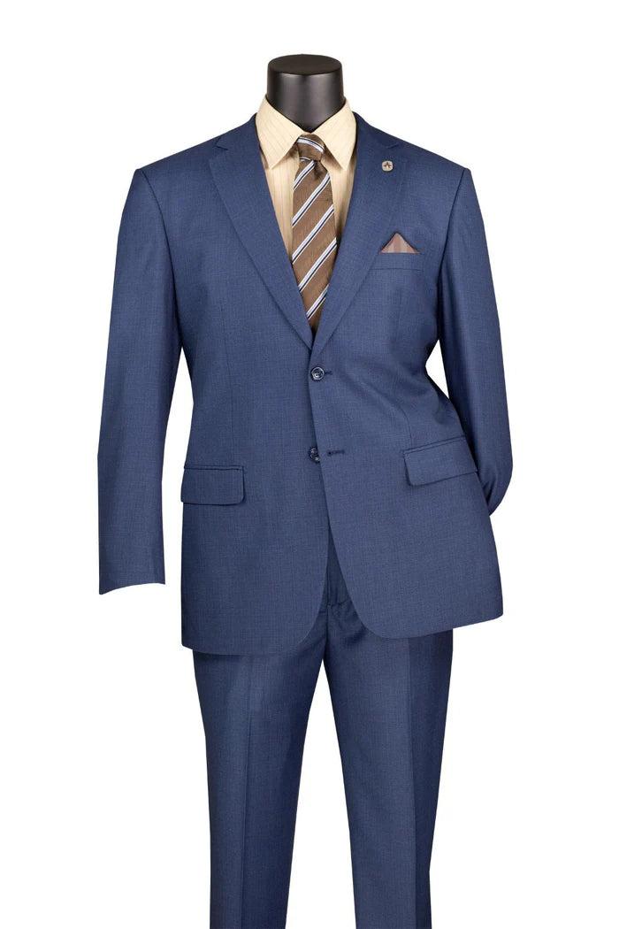 Monte Carlo Collection - Regular Fit 2 Piece 2 Button Textured Weave In Blue Product Image