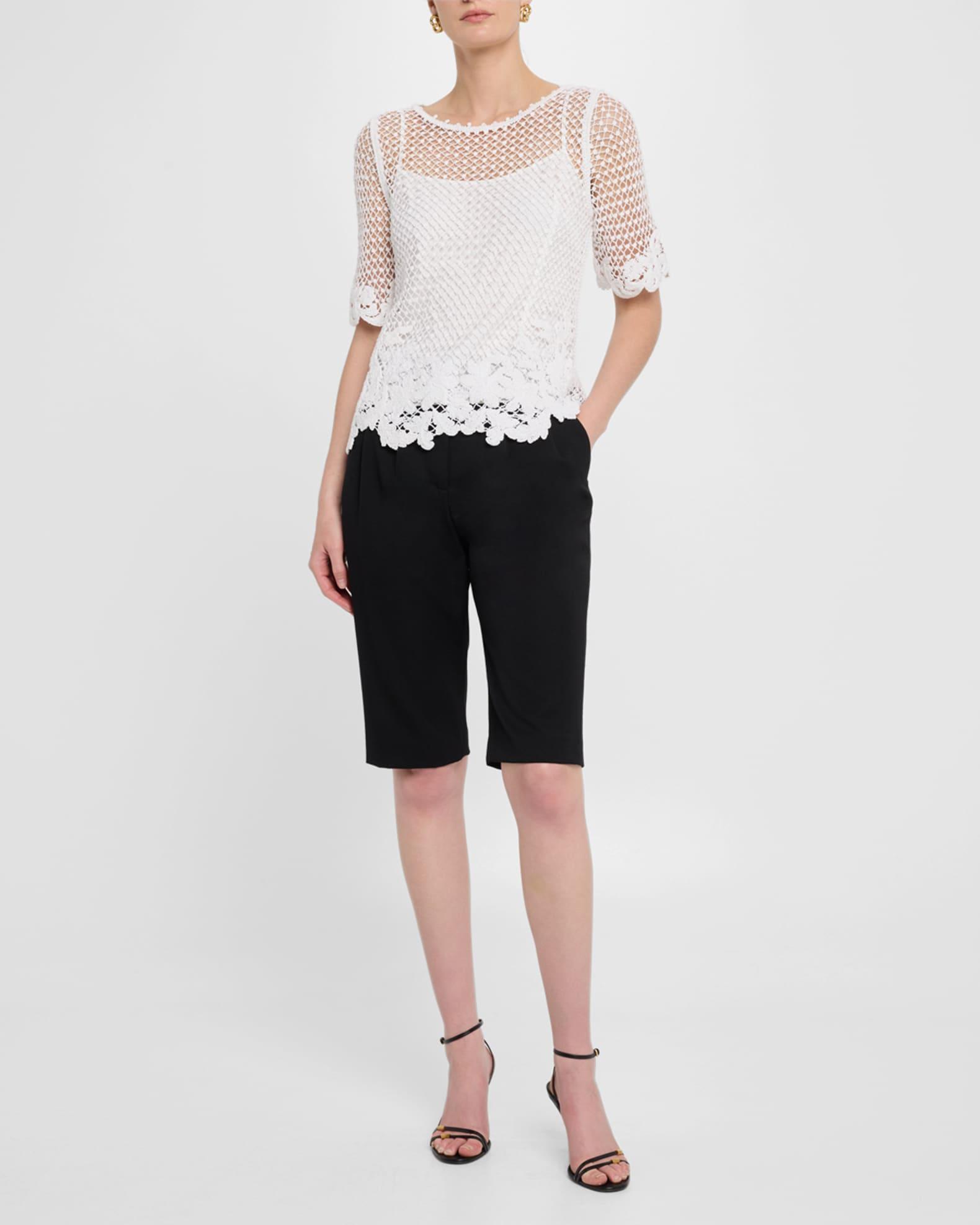 Sylvs Floral Crochet Rosette Net Blouse Product Image