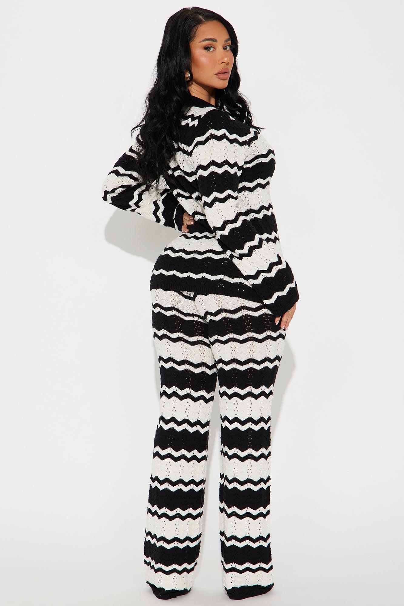 Arabella Crochet Pant Set - Black/combo Product Image