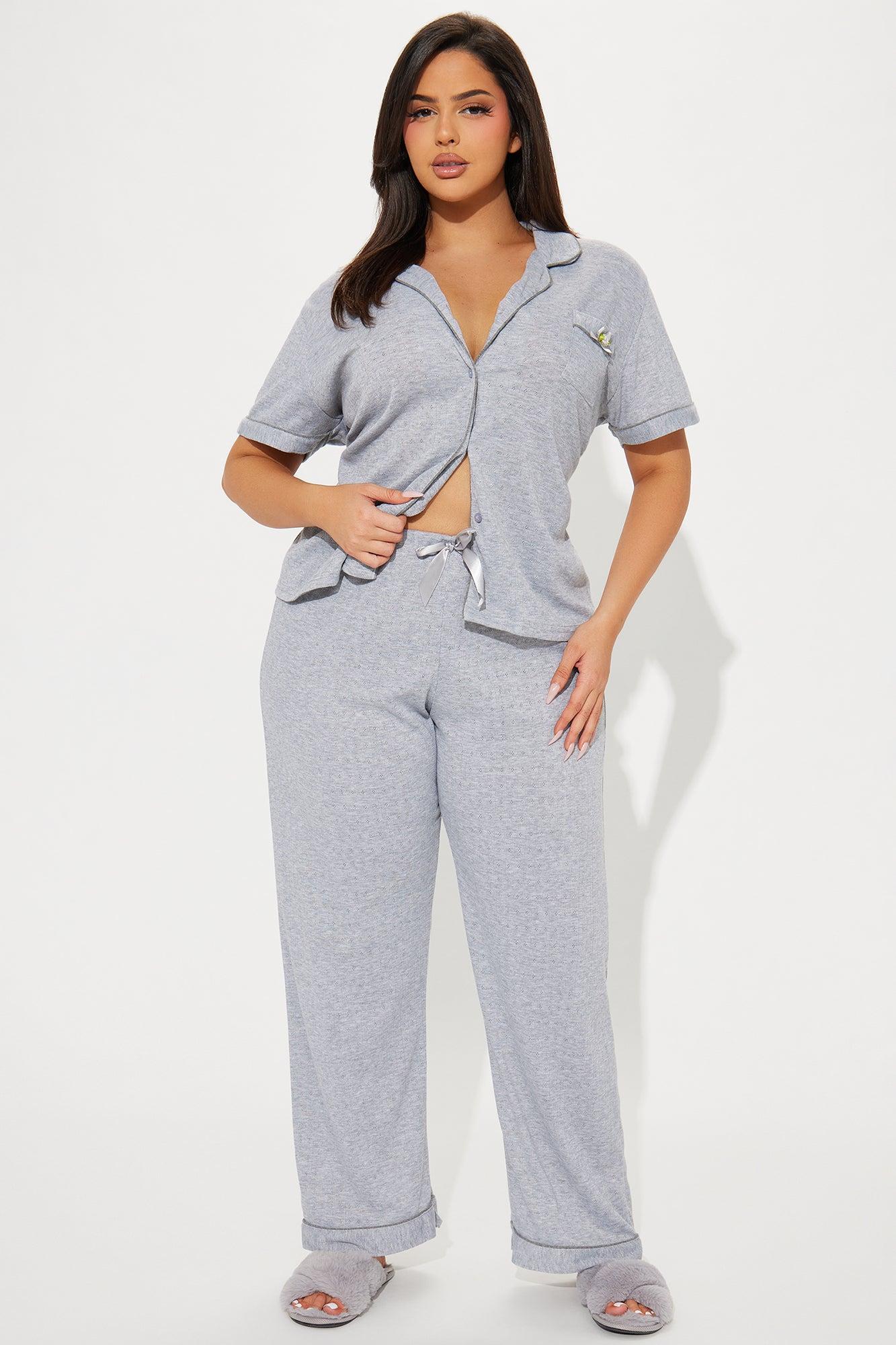 Sweetie Dreamy Pointelle PJ Pant Set - Grey Product Image