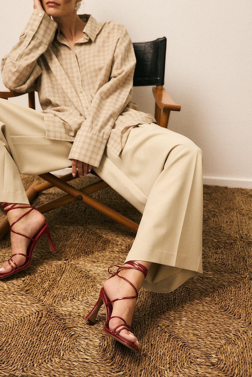 Squared Toe Strappy Heels Product Image