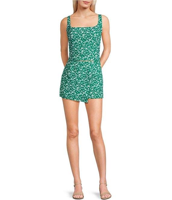 Copper Key Coordinating Woven Ditsy Floral Printed Tank Top Product Image