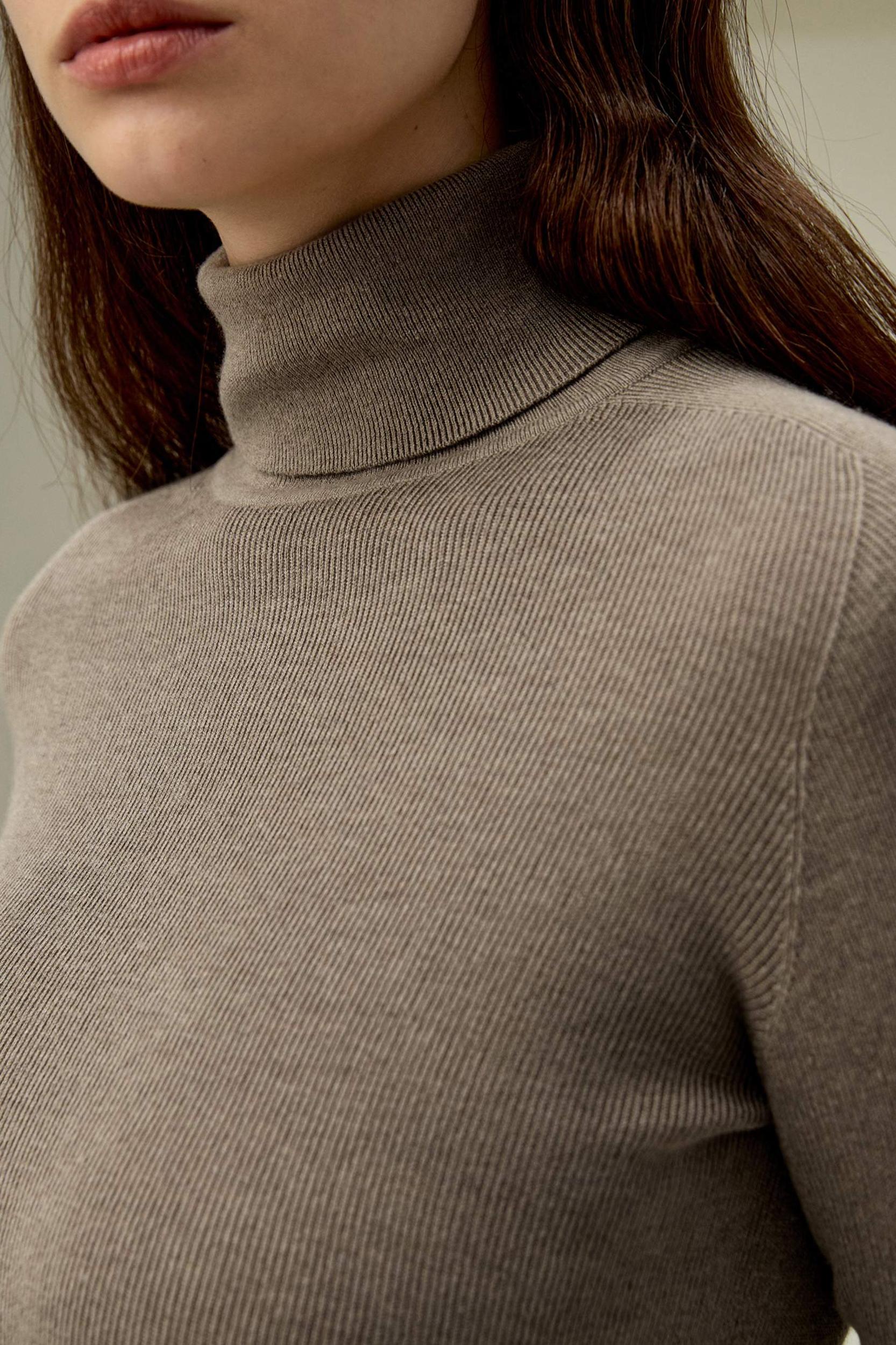 LILYSILK Silk Jumper Women'S - Brown Silk and Cashmere - Comfort Insulating Jumpers L Product Image