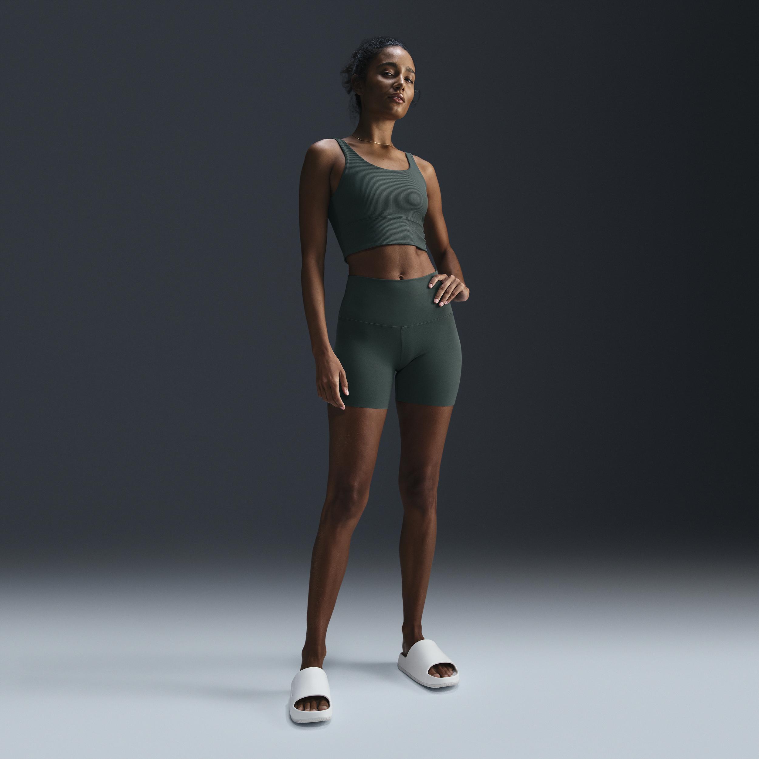 Nike Womens Zenvy Rib Light-Support Padded Longline Sports Bra | HF1542-010 Product Image