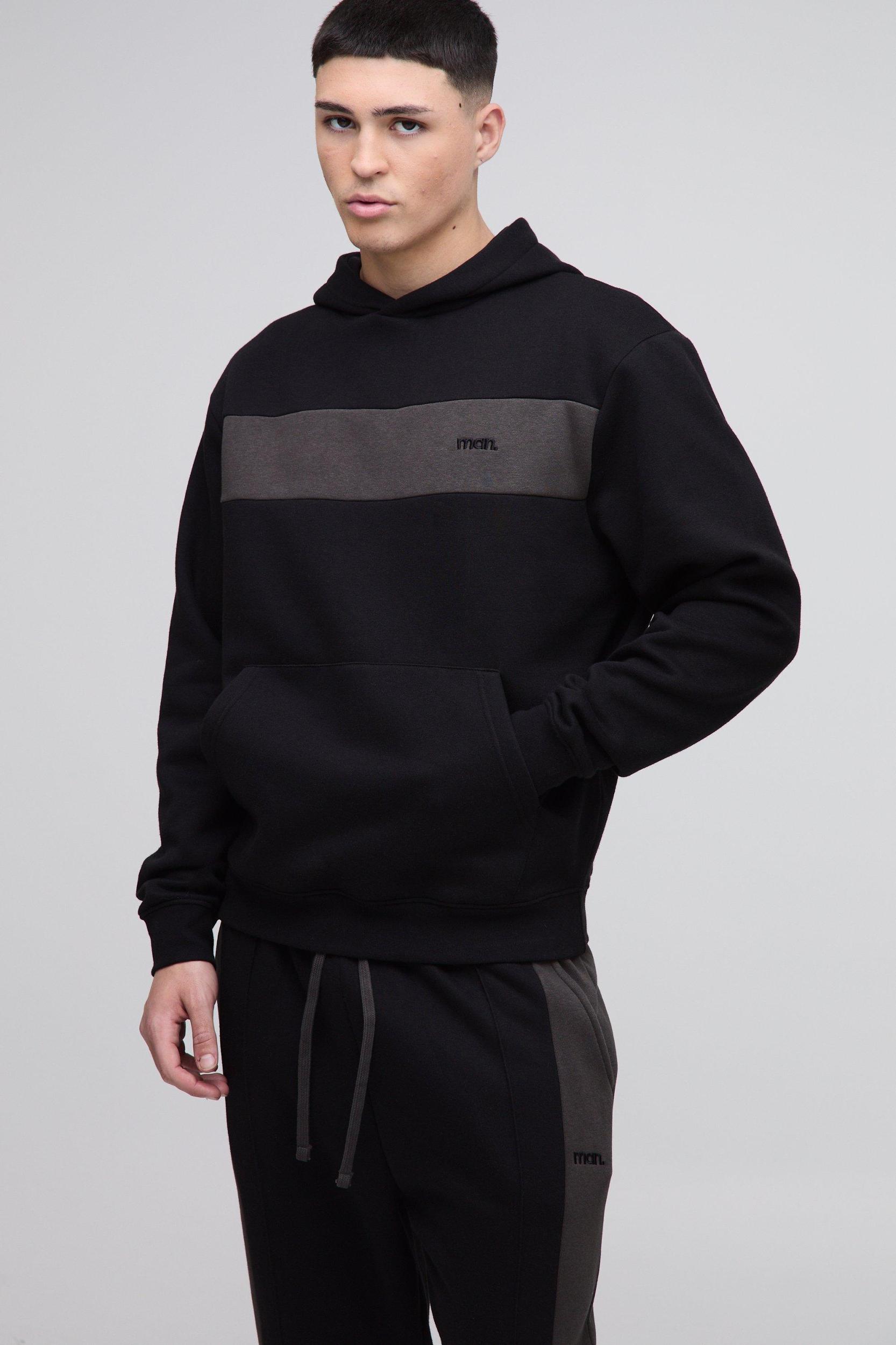 Man Colour Block Hooded Tracksuit | boohooMAN USA Product Image