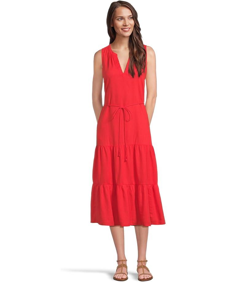 Coastalina Sleeveless Wrap Midi Dress Product Image