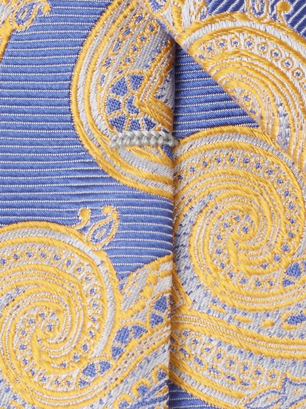 Paisley Woven Silk Tie - Yellow/blue Product Image