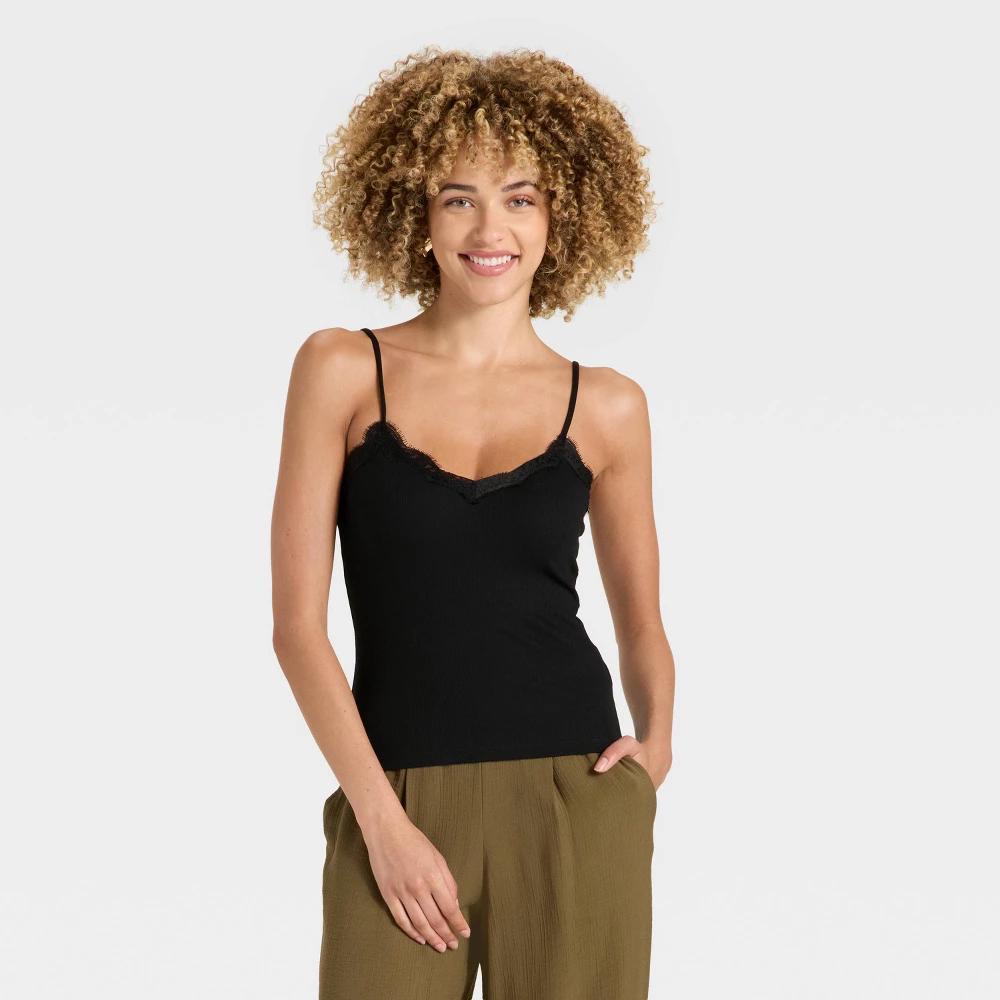 Women's Lace Cami Top - A New Day™ White 4X Product Image