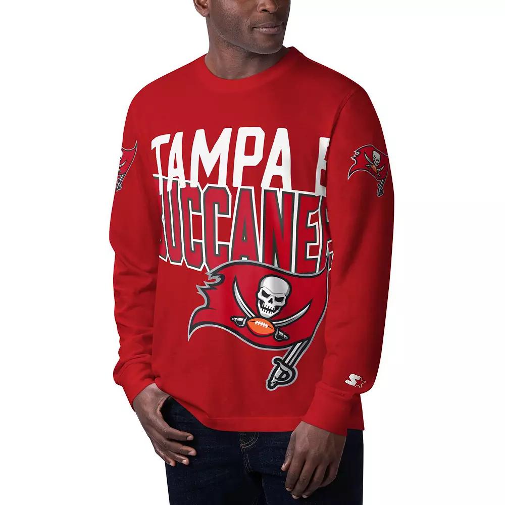 Men's Starter Red Tampa Bay Buccaneers Clutch Hit Long Sleeve T-Shirt,  Product Image