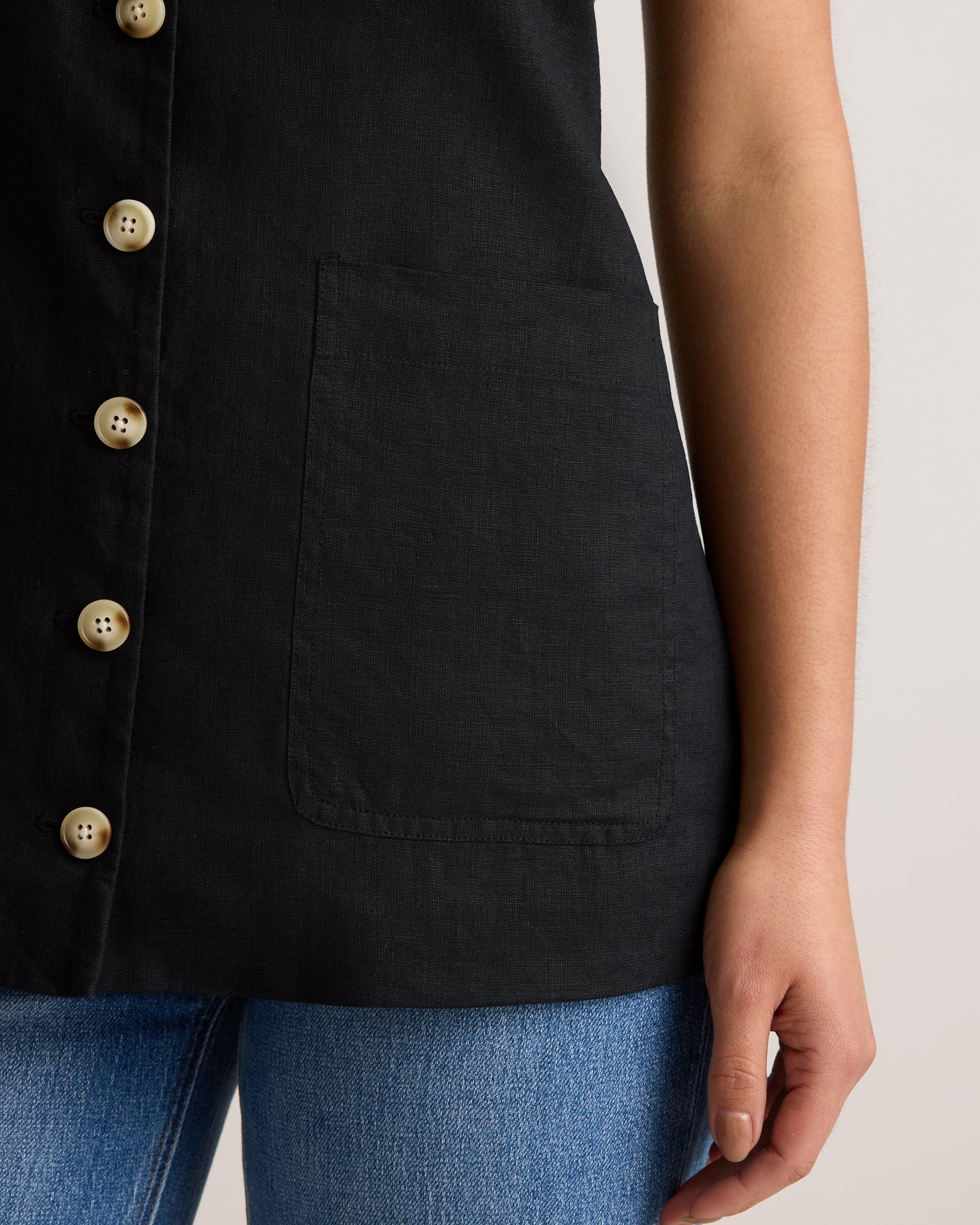 Quince | Women's 100% European Linen Longline Vest Size XS Product Image