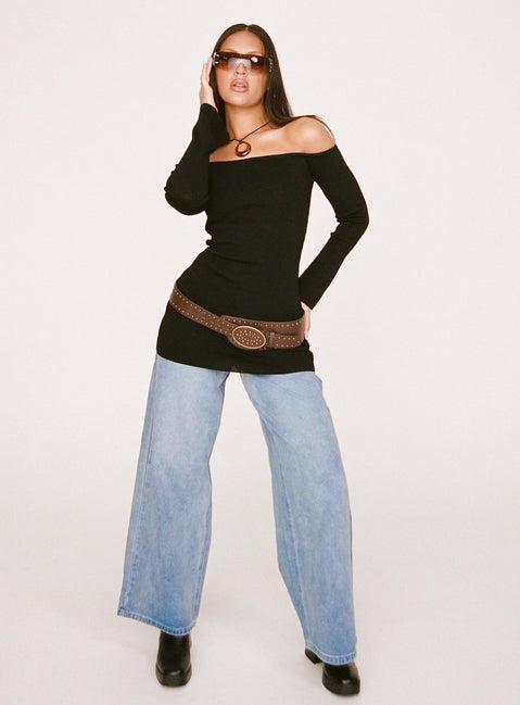 Parisa Long Sleeve Mini Dress Black Product Image