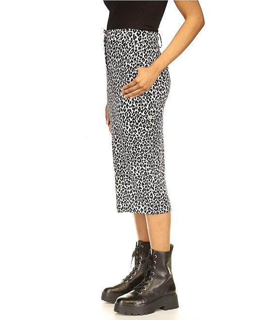 Michael Kors Cheetah Print Utility Midi Skirt Product Image