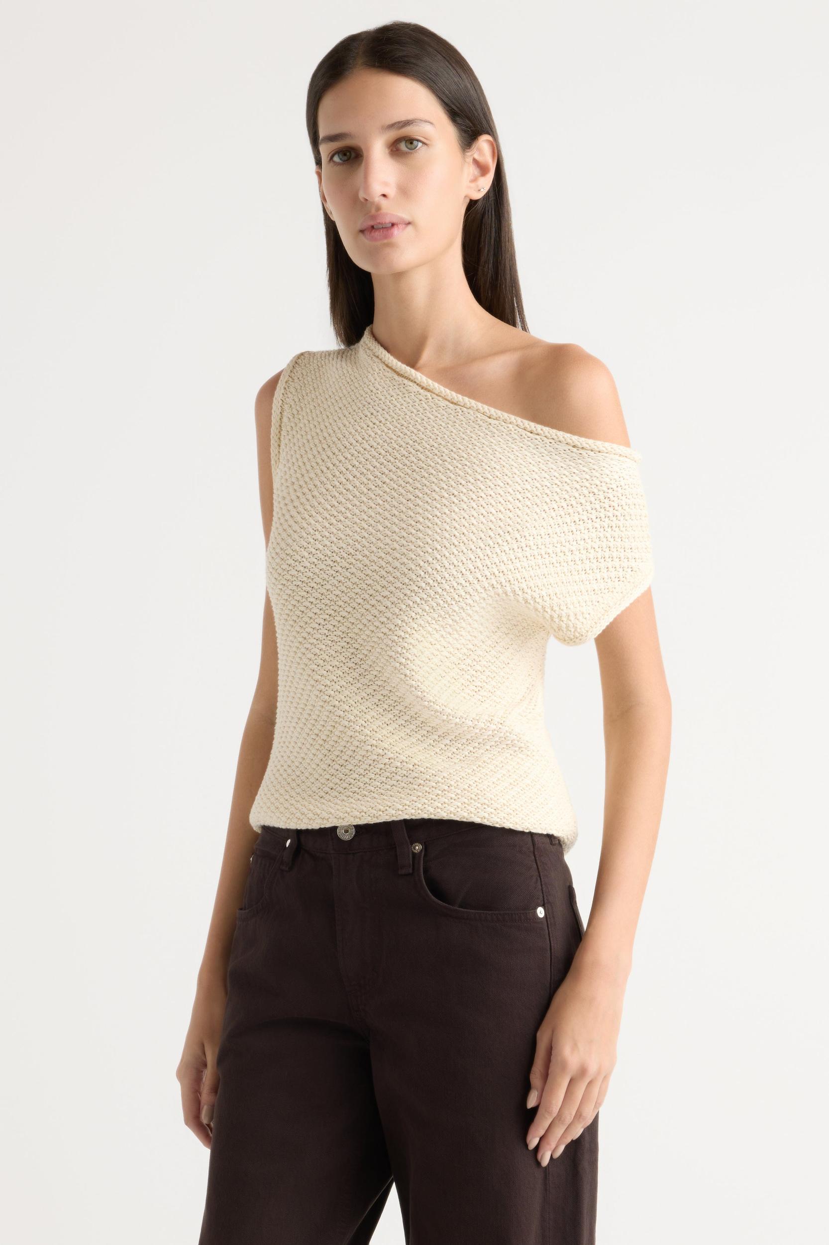 Chisa Textured Off-Shoulder Knit Top Product Image