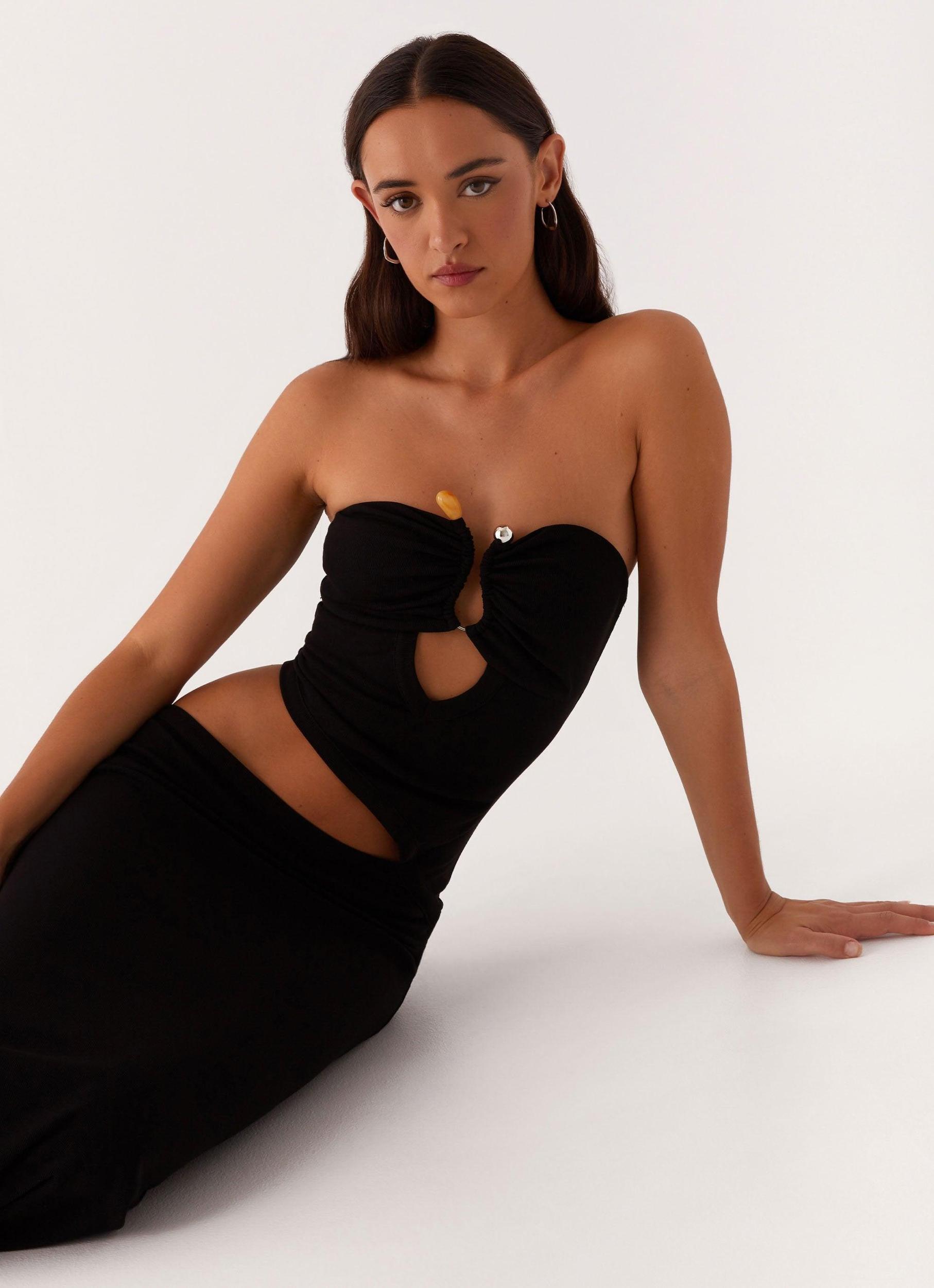 Wild Roses Maxi Dress - Black Product Image