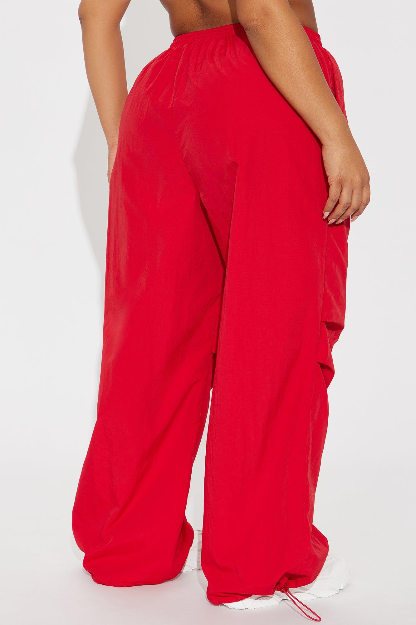 Making Moves Windbreaker Track Pant - Red Female Product Image