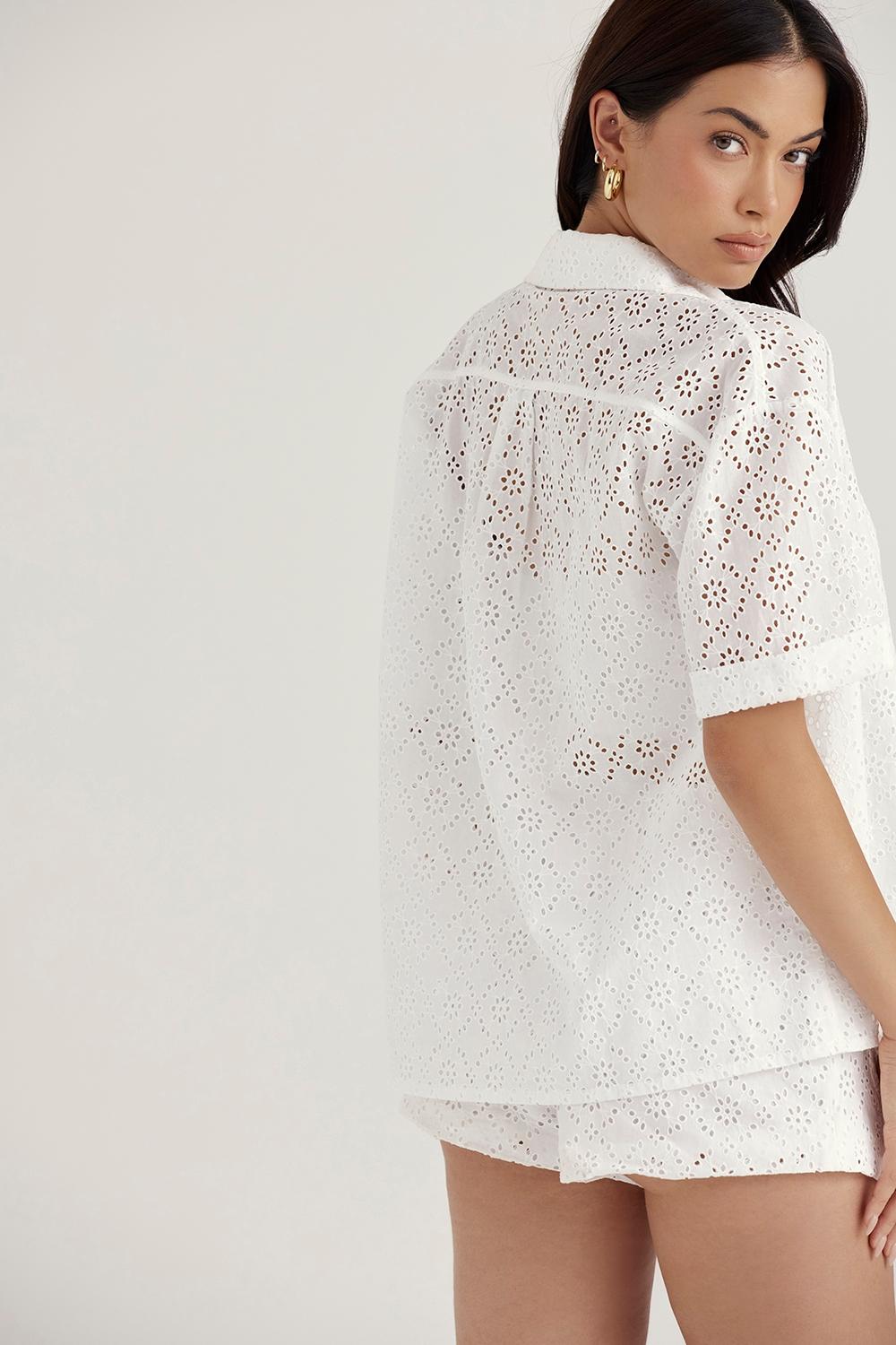 Carrie  white broderie anglaise shirt - sale Product Image