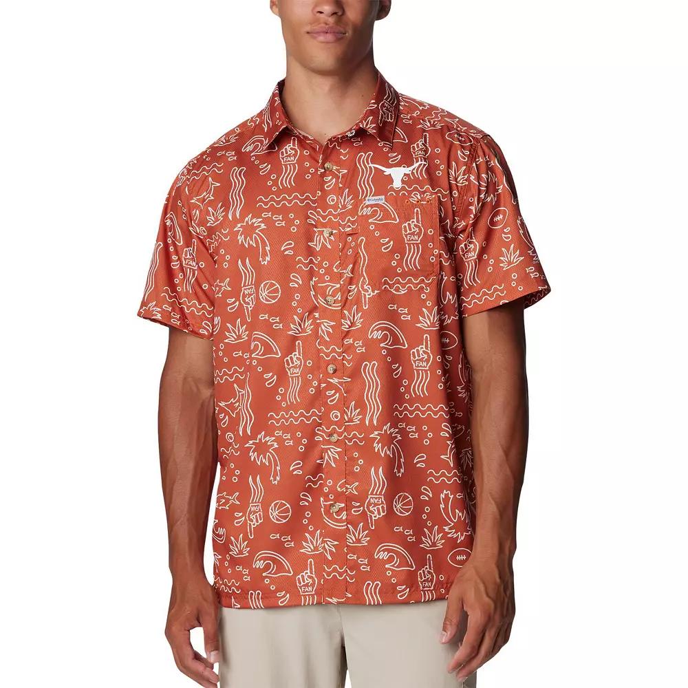 Men's Columbia Texas Orange Texas Longhorns Super Slack Tide Omni-Wick Button-Up Shirt, Size: Medium, Team Product Image