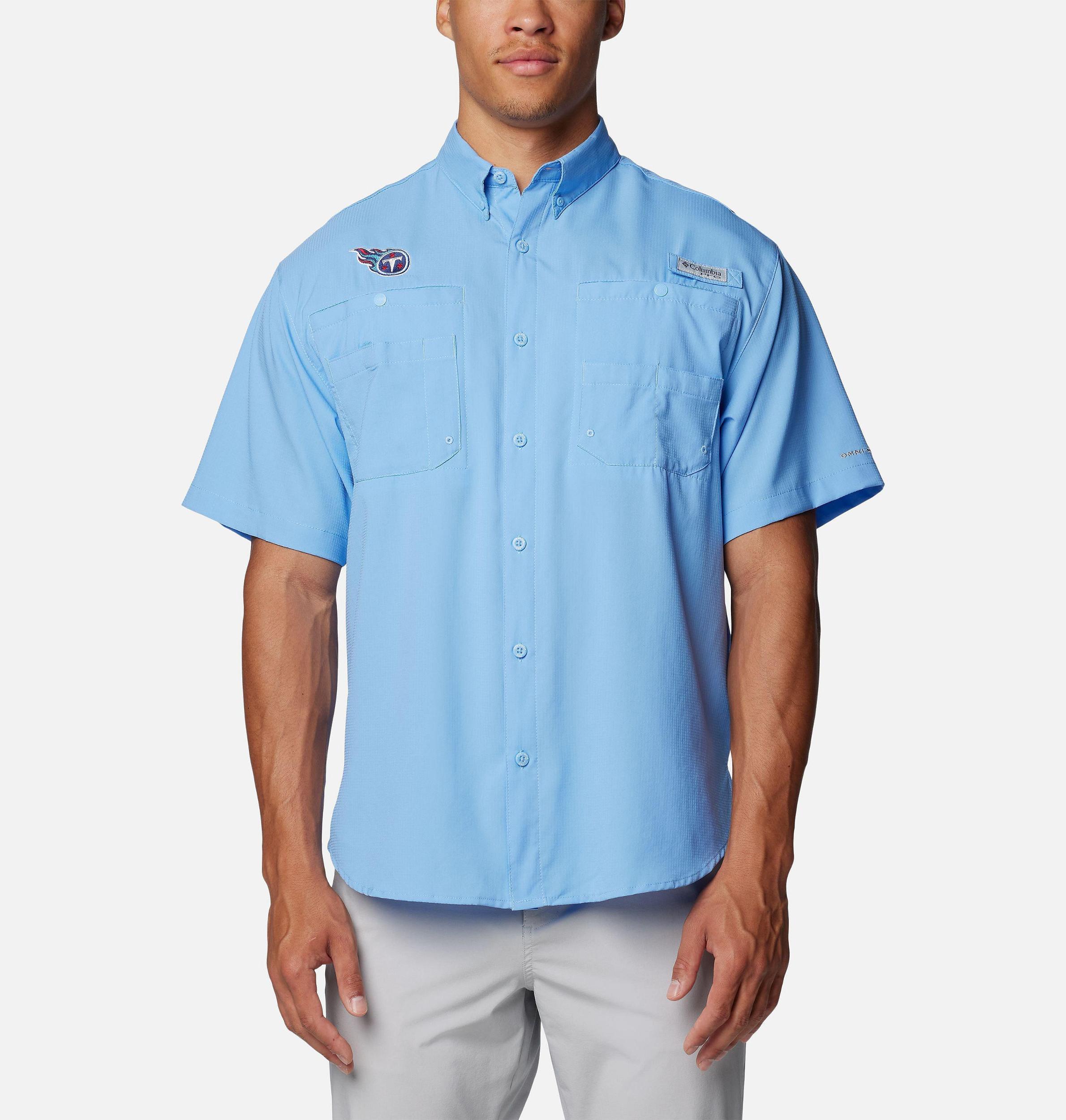 Columbia Mens PFG Tamiami Short Sleeve Shirt - Tennessee Titans- Product Image